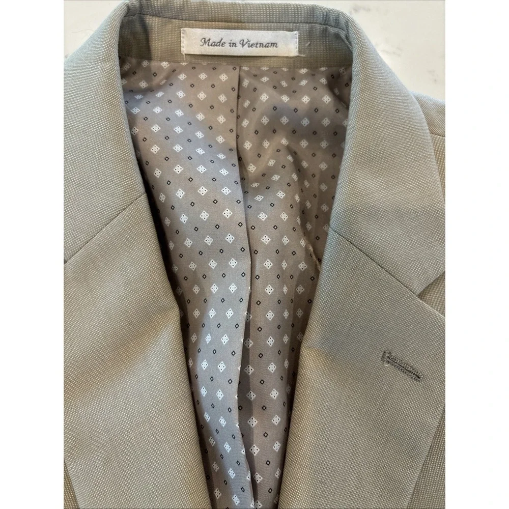 Chaps Blazer Mens 42R Tan‎ Polyester Rayon Sport Coat 2 Button Jacket Casual EUC